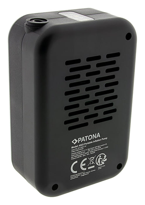 PATONA Electric tire inflator 10.3 bar / 150 PSI Powerbank and LED light Black