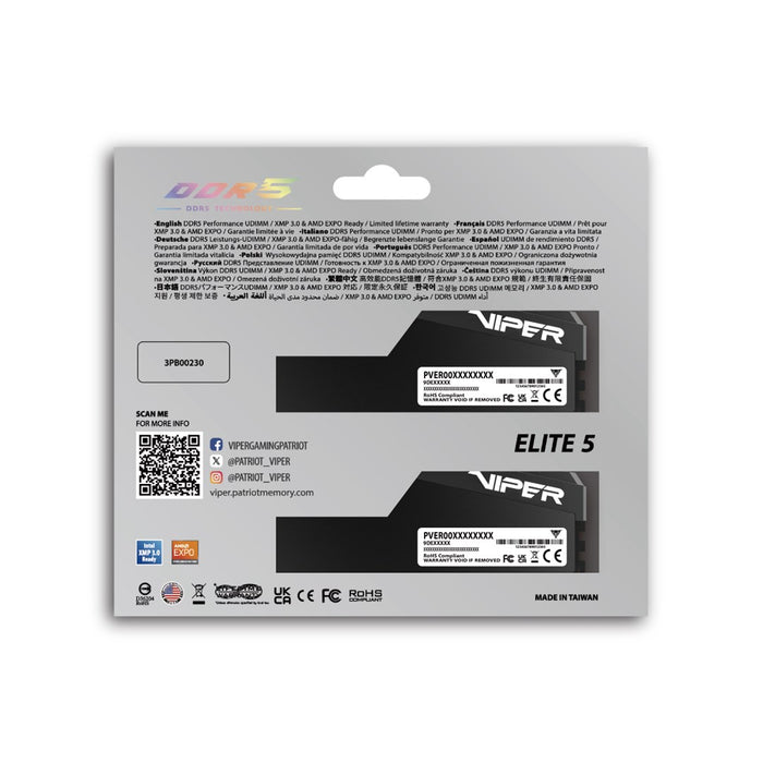 Patriot Viper Elite5 Ultra DDR5 64 GB (2x32GB) 6000MHz CL28 (VEU564G6028K)