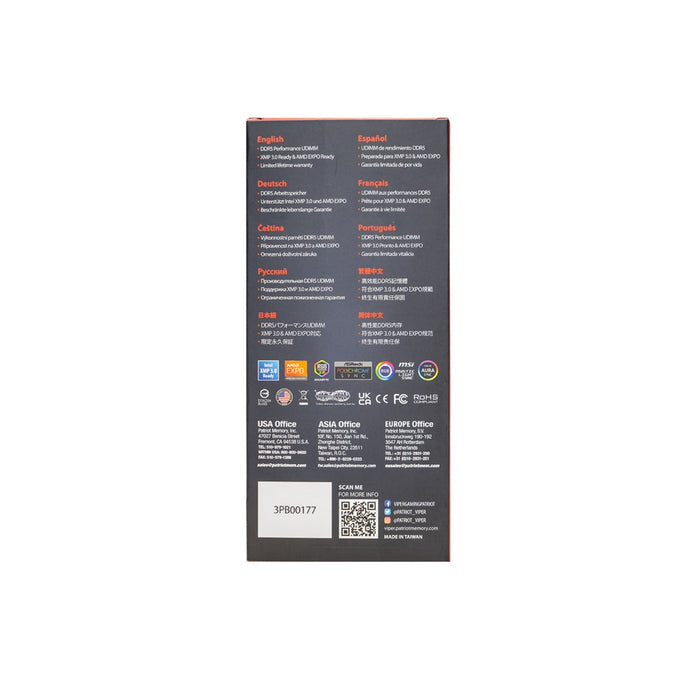 Patriot Memory Viper Venom PVV516G60C30 memory module 16 GB 1 x 16 GB DDR5 6000 MHz ECC