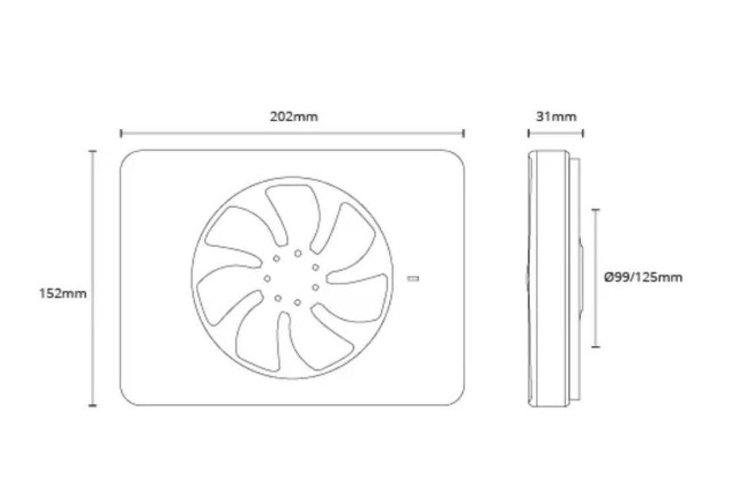 INTELLIVENT 2 BATHROOM FAN BLACK