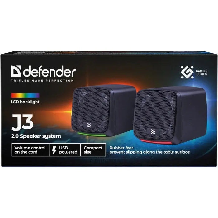 PC Speakers 2.0 DEFENDER J3 2.0 6W LED USB black - SpeakersPER-GLO<<<Input / Output DevicesPER<<<ActionPL