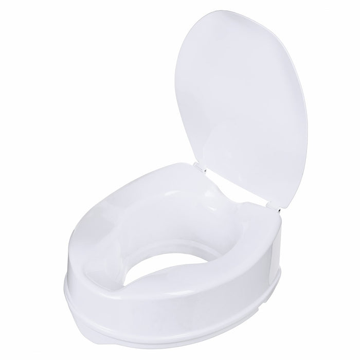 High raising toilet seat with flap