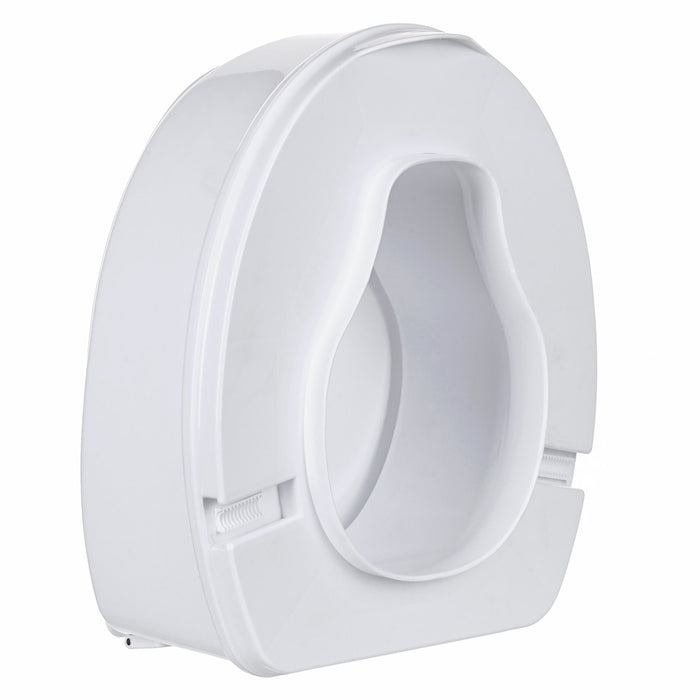 High raising toilet seat with flap