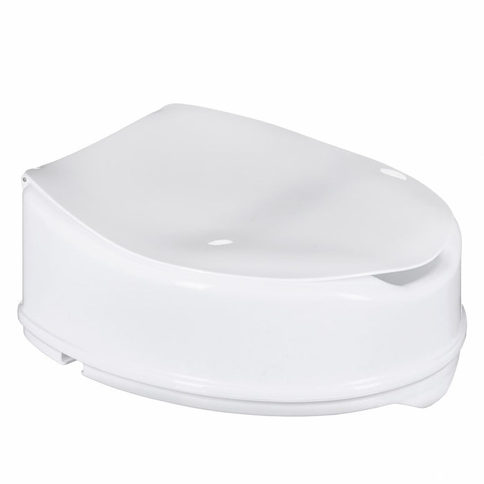 High raising toilet seat with flap