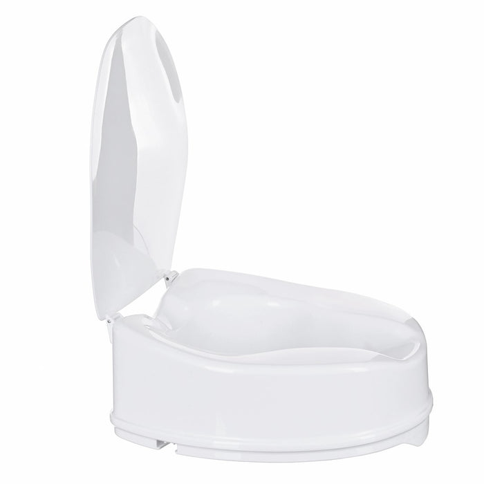 High raising toilet seat with flap
