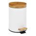 Pedal bin Andrea House White Matt Metal Bamboo 3 L (Ø 17 x 26 cm) - Баня<<<Дом Градина<<<BigBuy&&&Аксесоари и