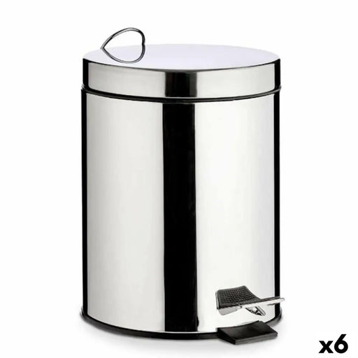 Pedal bin Berilo Silver Stainless steel Plastic 3 L (6 Units) - Почистване Прахосмукачки И Гладене<<<Дом
