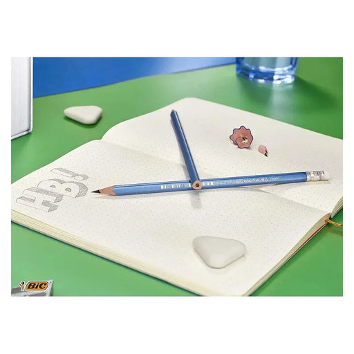 PENCIL WITH RUBBER TRIANGULAR EVOLUTION 12 BIC - Моливи<<<Канцеларски материали<<<AmperelB2B