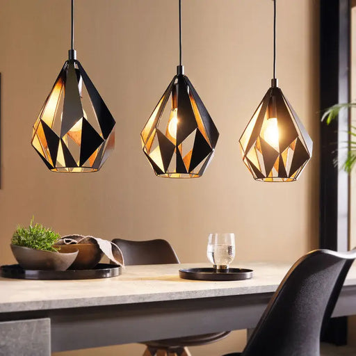 PENDANT 3XE27 BLACK EGLO CARLTON 1 - Пендели<<<Вътрешно осветление<<<Осветление<<<Praktiker&&&Пендели<<<Вътрешно