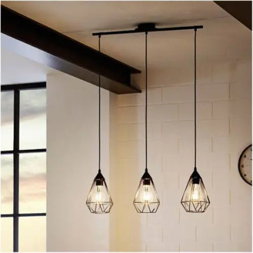 PENDANT 3XH27 BLACK GRID EGLO TARBES - Пендели<<<Вътрешно осветление<<<Осветление<<<Praktiker&&&Пендели<<<Вътрешно