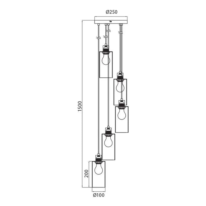 PENDANT 5XE27 SMOKED GLASS VIVALUX AMIRA - Пендели<<<Вътрешно осветление<<<Осветление<<<Praktiker&&&Пендели<<<Вътрешно