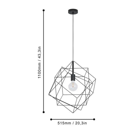 PENDANT E27 BLACK EGLO STRAITON - Пендели<<<Вътрешно осветление<<<Осветление<<<Praktiker&&&Пендели<<<Вътрешно