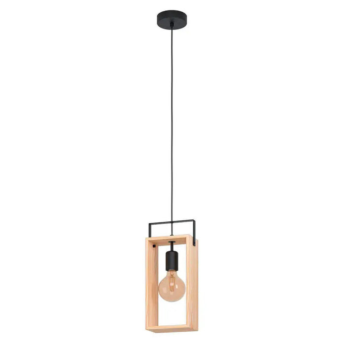 PENDANT E27 BLACK/WOOD EGLO FAMBROUGH - Пендели<<<Вътрешно осветление<<<Осветление<<<Praktiker&&&Пендели<<<Вътрешно