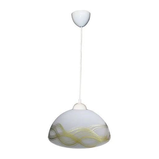 PENDANT E27 F400 WHITE/GOLD PURALUX - Пендели<<<Вътрешно осветление<<<Осветление<<<Praktiker&&&Пендели<<<Вътрешно