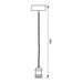 PENDANT E27 RETRO ANTIQUE GOLD WITH BLACK TWISTED CABLE VIVALUX - Пендели<<<Вътрешно