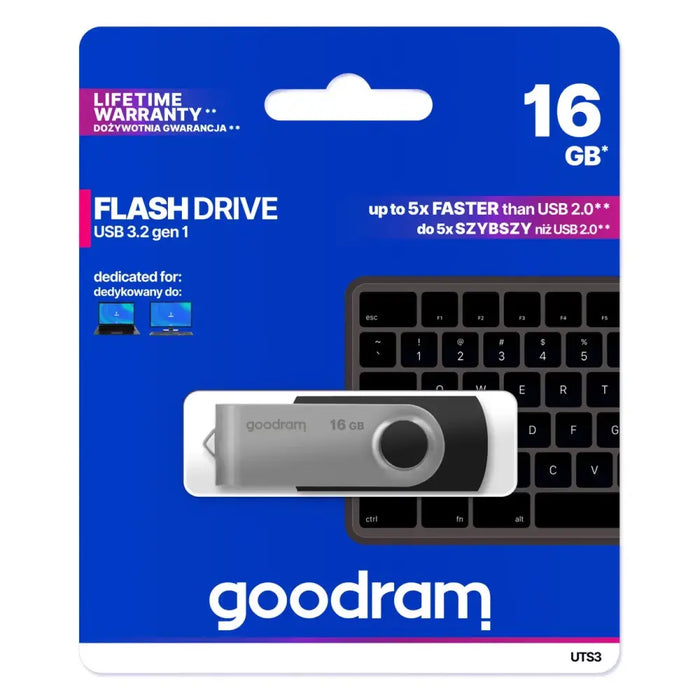 Pendrive 16 GB USB 3.2 Gen 1 UTS3 Goodram - black - Paragony<<<HurtelXML&&&USB флаш устройства<<<Компютър Мрежи и