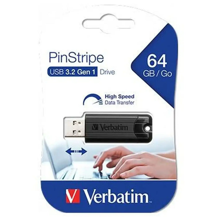 Pendrive Verbatim Pinstripe Black 64 GB (10 Units) - Компютър Мрежи и компоненти<<<Компютри| Електроника<<<BigBuy&&&USB