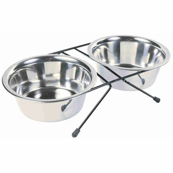 Pet feeding dish Trixie Black Double - Домашни Животни<<<Дом Градина<<<BigBuy&&&Купички за храна и вода<<<Домашни