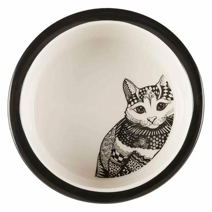 Pet feeding dish Trixie White Black 300 ml 0,3 L Ceramic - Домашни Животни<<<Дом Градина<<<BigBuy&&&Купички за храна и