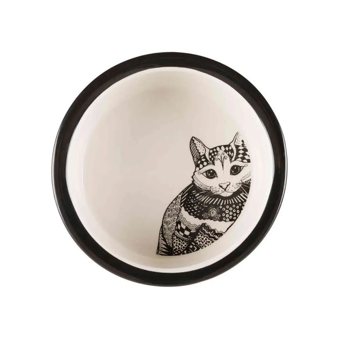 Pet feeding dish Trixie White Black 300 ml 0,3 L Ceramic - Домашни Животни<<<Дом Градина<<<BigBuy&&&Купички за храна и