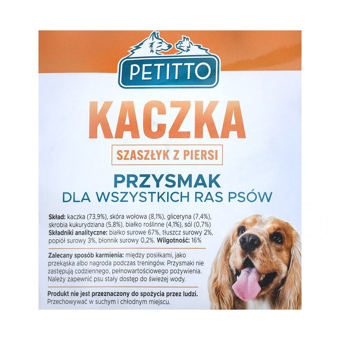 PETITTO Duck breast kebab - dog treat - 500 g