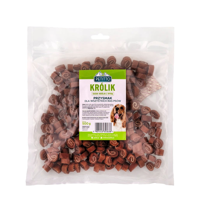 PETITTO Sushi rabbit with fish - dog treat - 500g