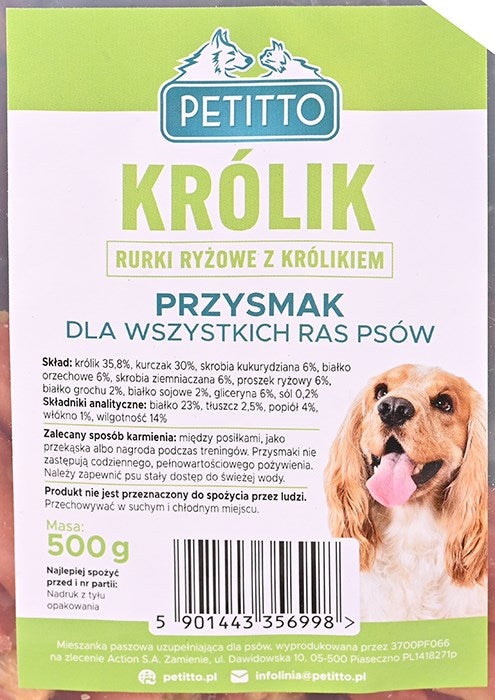 PETITTO Sticks with rabbit - dog treat - 500g