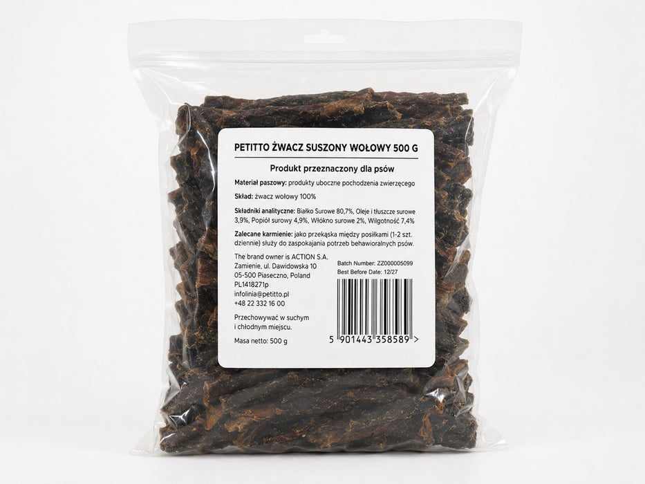 PETITTO Dried beef tripe Mono - dog treat - 500g
