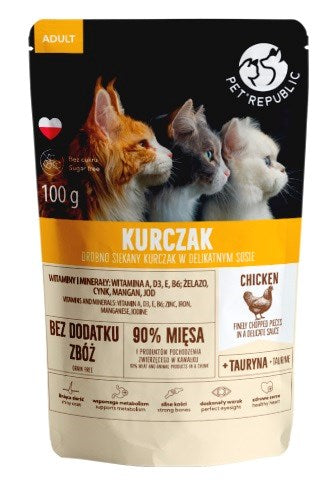 PET REPUBLIC Adult Chicken finely chopped - wet cat food- 100 g
