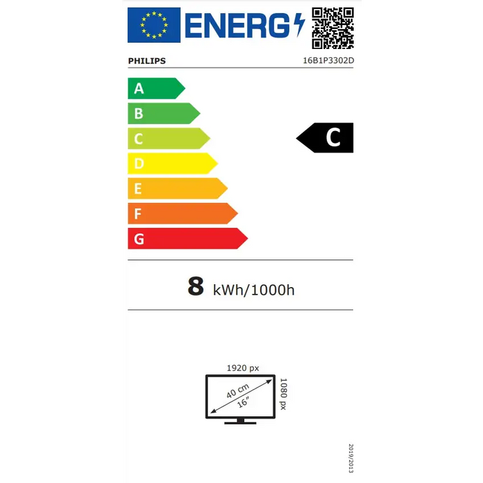 Philips 16B1P3302D 15.6’’ IPS WLED 1920x1080@60Hz 5ms GtG 250cd m/2 700:1 DCR 20M:1 FlickerFree Low Blue Light Tilt
