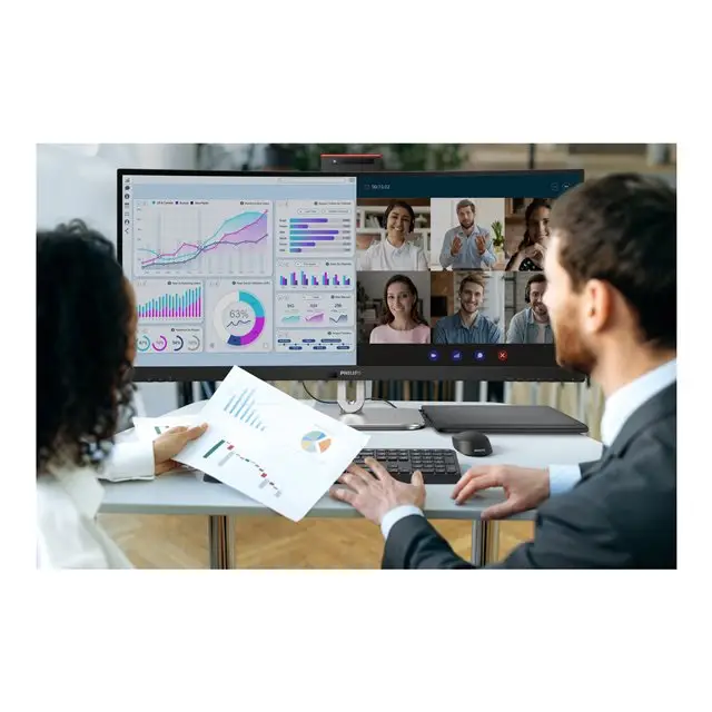PHILIPS 34B2U6603CH 34inch Curved 3440x1440 2xHDMI DP USB - Бизнес монитори<<<Дисплеи<<<Аудио Видео Дисплеи и