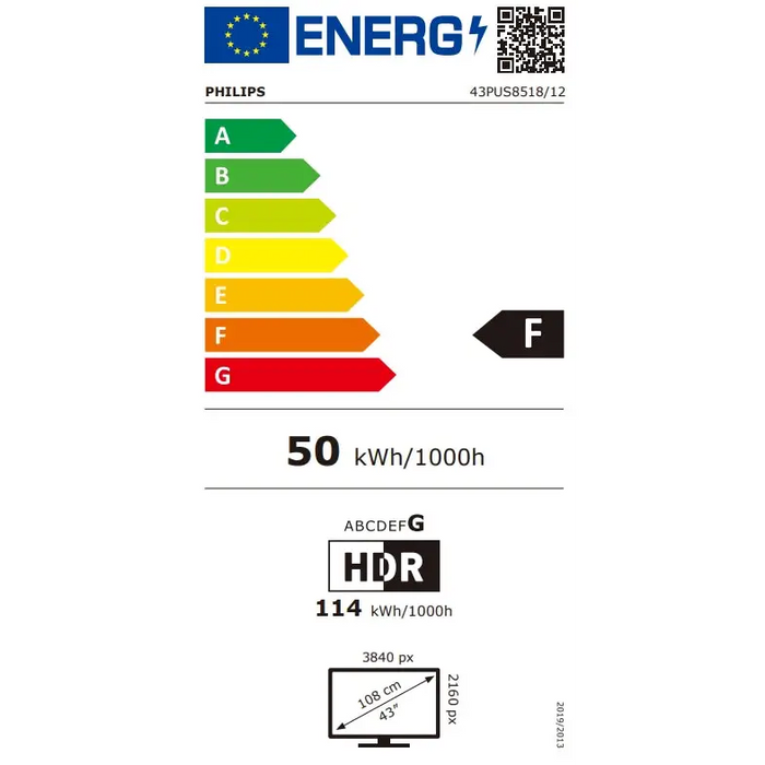 PHILIPS 43inch UHD DLED P5 Perfect Picture Android DVB T2/T2-HD/C/S/S2 Dolby Vision Atmos HDR+ 20W RMS