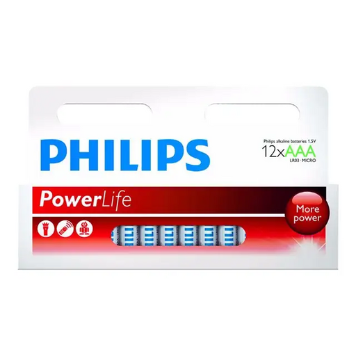 PHILIPS battery power alkaline AAA 12TK/PK - Батерии и зарядни устройства<<<Офис консумативи<<<Офис оборудване<<<ALSO