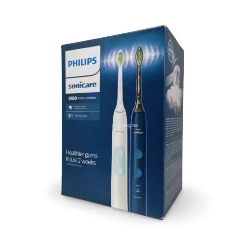 Philips Electric Toothbrush Sonicare ProtecticeClean 5100 Series Duo Pack with Case HX6851/34 Black/White EU