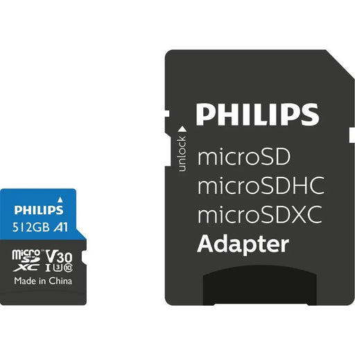 Philips micro SDXC 512GB Class 10 UHS-I U3 - Карти памет<<<Памети<<<MediaTrade