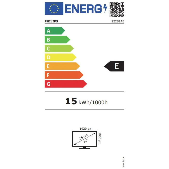 Philips S Line 222S1AE/00 computer monitor 54.6 cm (21.5’’) 1920 x 1080 pixels Full HD LCD Black