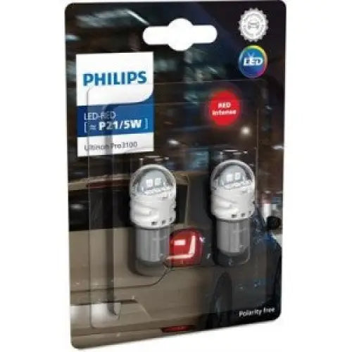 PHILIPS ULTINION PRO3100SL P21/5W RED LED 0,65W/1,75W 12V CARTON BLISTER X2 PCS - КРУШКИ И СВЕТЛИНИ<<<MaxCar