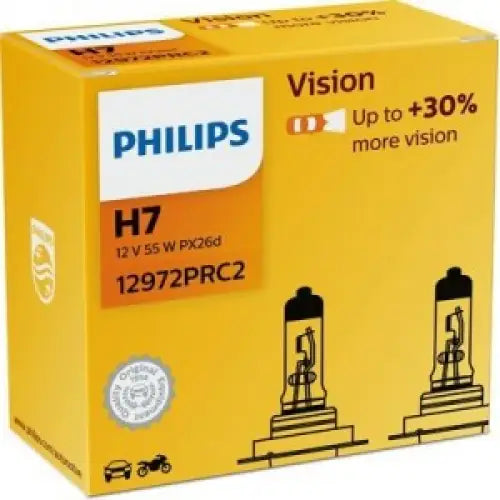 PHILIPS VISION H7 3200K 55W 12V CARTON BOX X2 PCS - АВТОАКСЕСОАРИ<<<MaxCar&&&КРУШКИ И СВЕТЛИНИ<<<MaxCar
