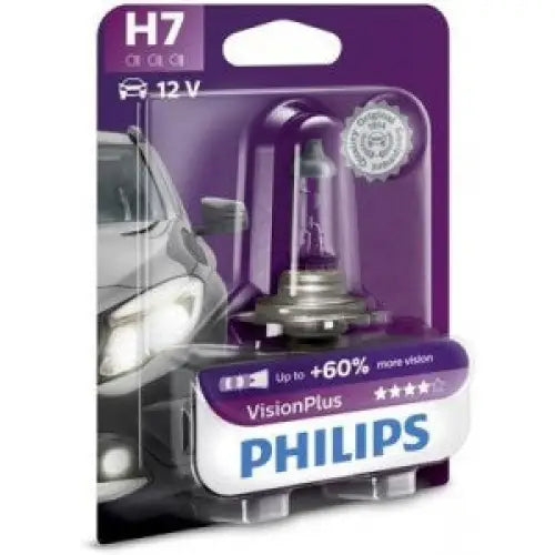PHILIPS VISIONPLUS H7 3400K 55W 12V CARTON BLISTER 1 PCS - КРУШКИ И СВЕТЛИНИ<<<MaxCar