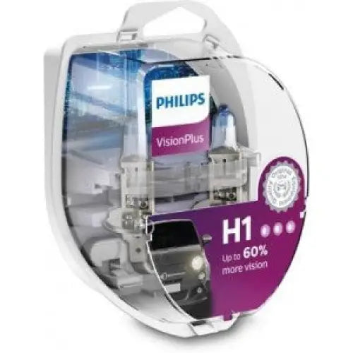 PHILIPS VISIONPLUS PLIS 60% H1 3400K 55W 12V CARTON BOX X2 PCS - КРУШКИ И СВЕТЛИНИ<<<MaxCar
