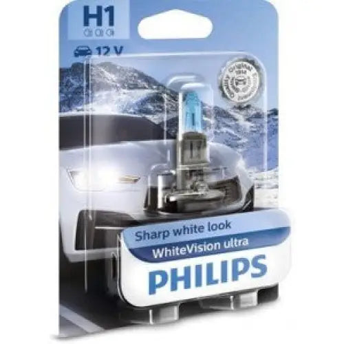 PHILIPS WHITEVISON ULTRA H1 5000K 55W 12V CARTON BLISTER 1 PCS - АВТОАКСЕСОАРИ<<<MaxCar&&&КРУШКИ И СВЕТЛИНИ<<<MaxCar