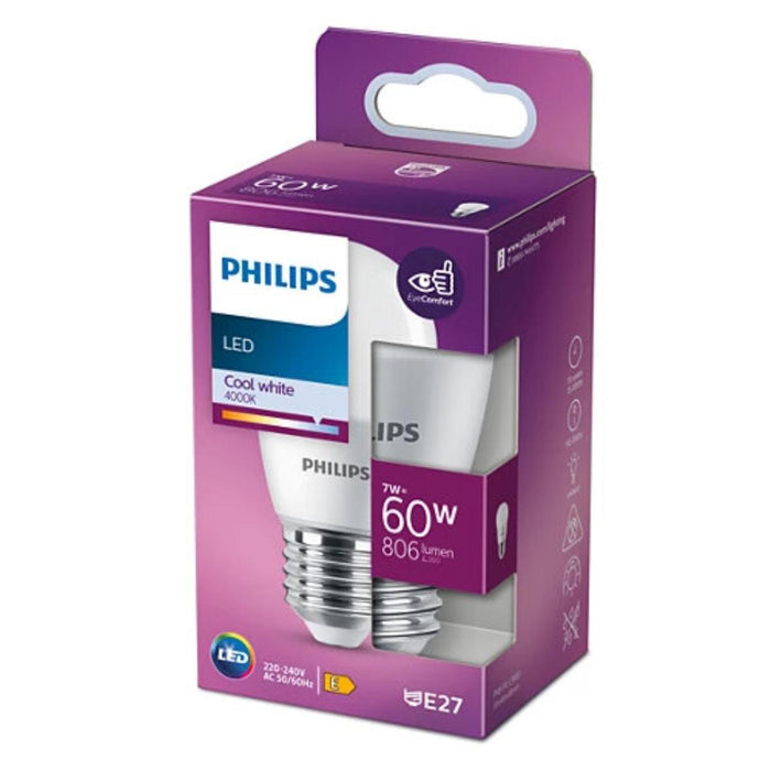 LED KR E27 7W 830LM 4000K LED PHILIPS P45