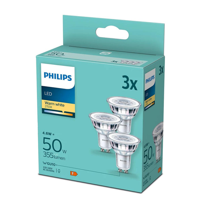 LED LAMP 4.5-50W GU10 2700K PHILIPS 3PCS
