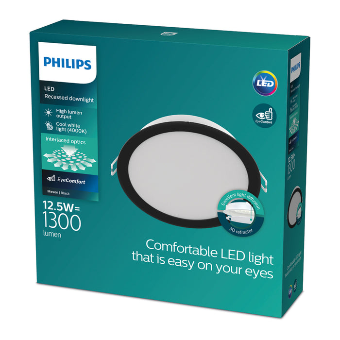 LED PANEL 12.5W 4000K 1300LM ROUND BLACK PHILIPS