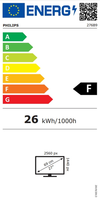 Philips 276B9/00, 27" IPS WLED, 2560x1440@75Hz, 4ms GtG, 350cd/m2, 1000:1, DCR 50M:1, Adaptive Sync, FlickerFree, Low Blue Mode, 2Wx2, Tilt, Height Adjust, Pivot, Swivel, HDMI, DP, USB hub