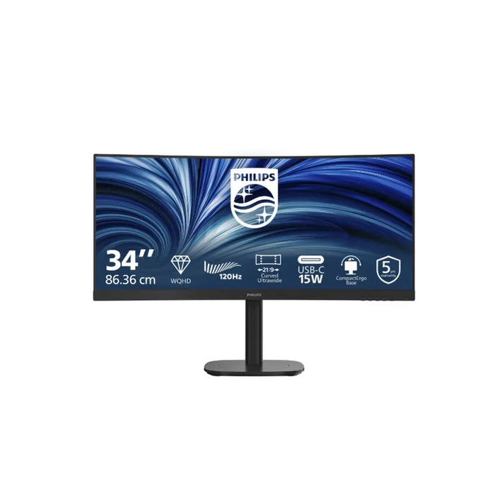 Philips 34B2N3500C, 34" Curved 1500R, VA, WLED, 3440x1440@120Hz, 4ms GtG, 350cd m/2, 3500:1, 50M:1 DCR, Adaptive Sync, FlickerFree, SoftBlue, 5Wx2, Tilt, Height Adjust, Swivel, 2xHDMI, DP, USB hub