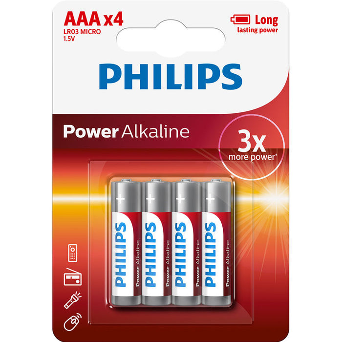 BATTERIES PHILIPS POWERLIFE AAA LR03P4B/10