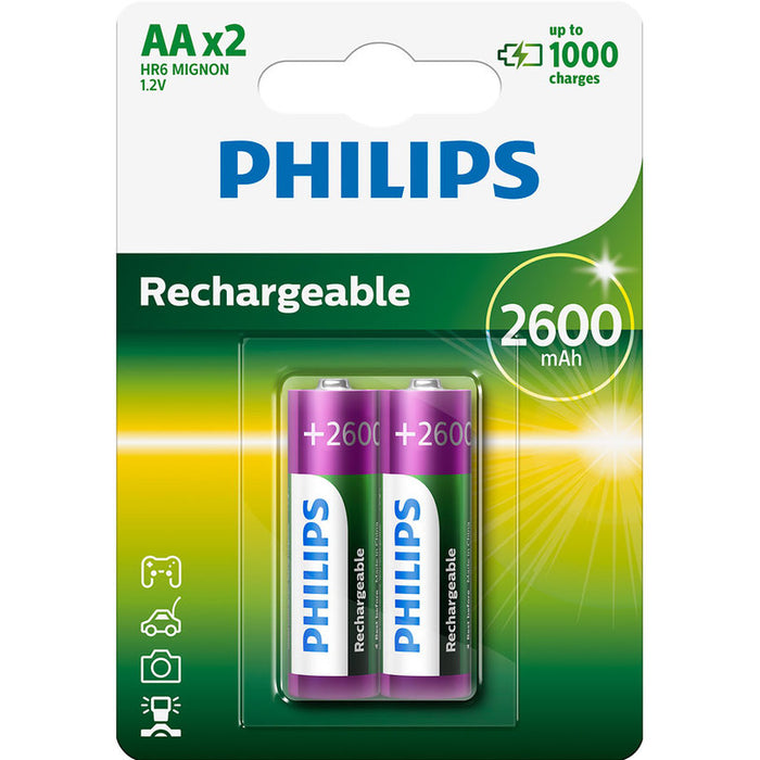 Philips Rechargeable battery HR6 AA, 2600 mAh, 2-blister