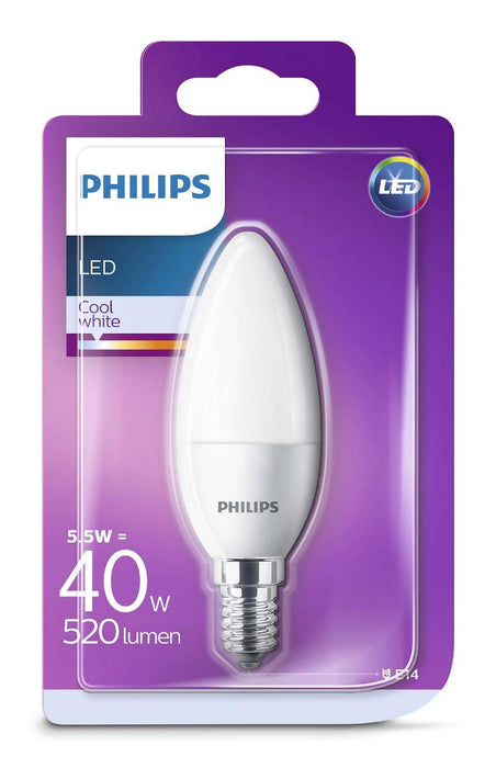 LED BULB E14 5.5W 520LM 4000K CANDLE PHILIPS B35