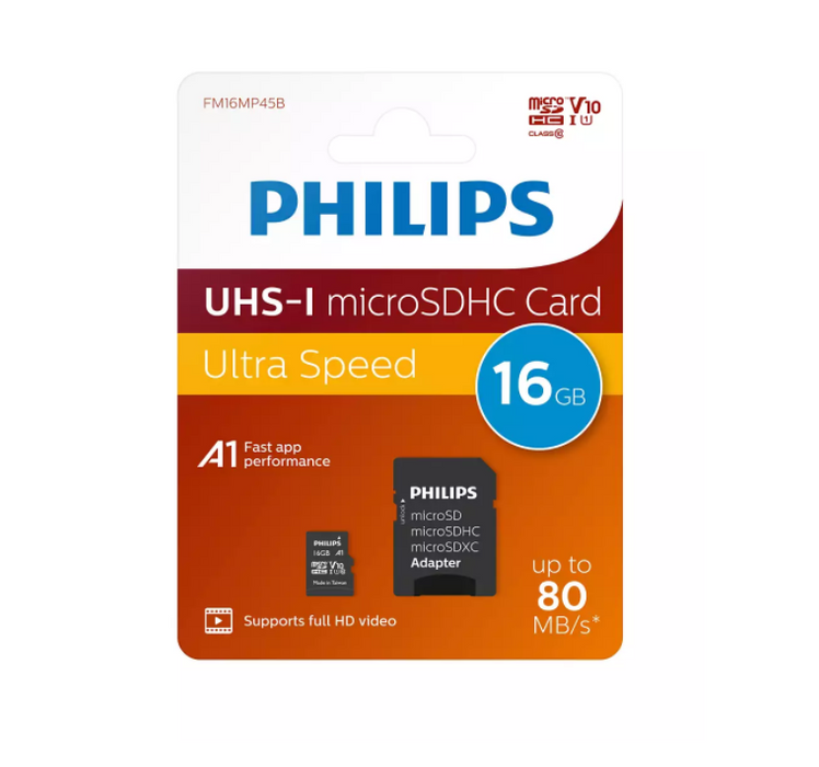 Philips Micro SDHC Card 16GB Class 10